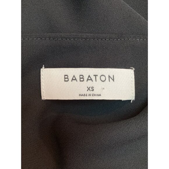 Babaton Randy Blouse Womens XS V-Neck Short Sleeve Polyester Top Black NWT - Picture 6 of 10